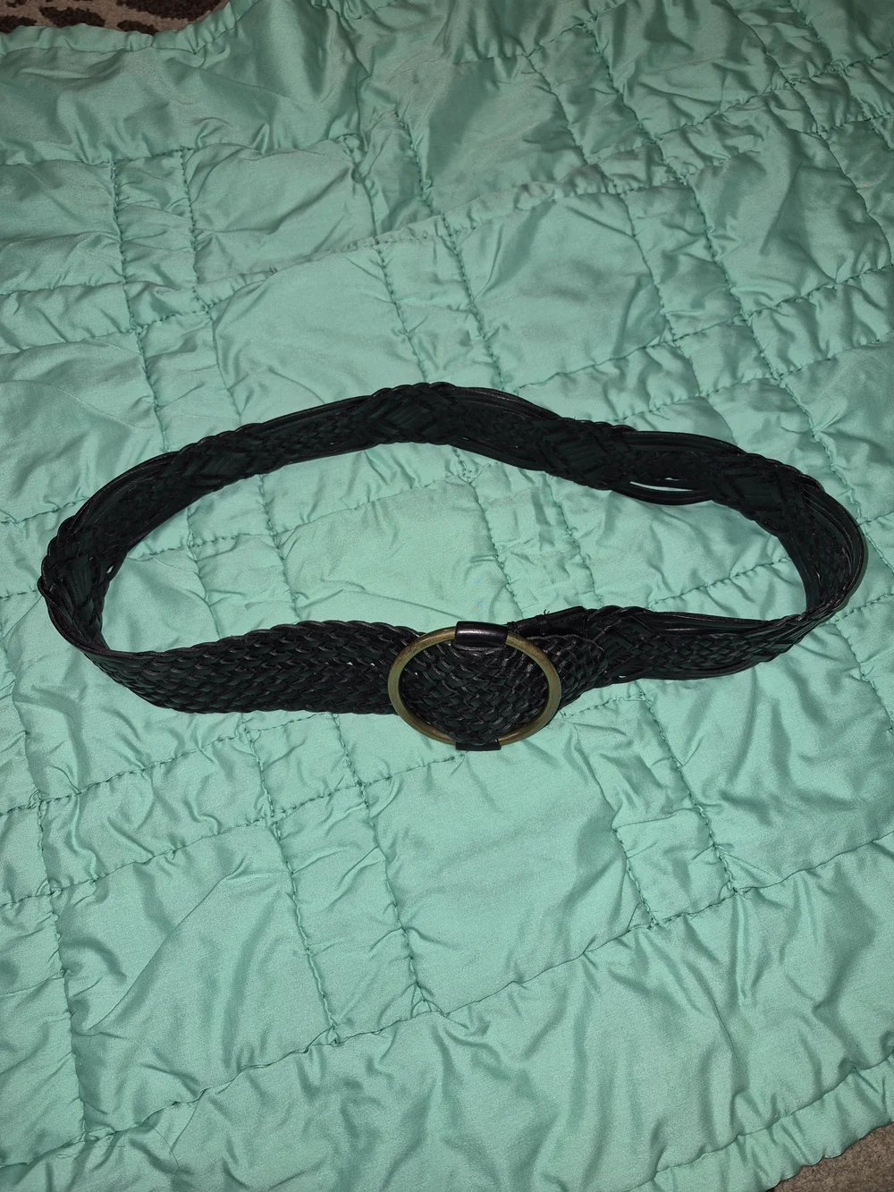 Vinatge Lauren Ralph Lauren Genuine leather. Woven Belt with Gold Ring Buckle